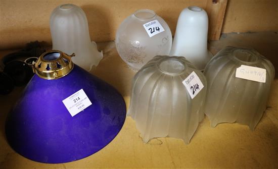 Collection of glass lamp shades(-)
